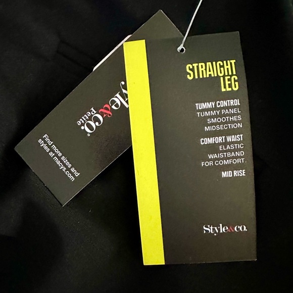 DESIGNED BY STYLE & CO!!! NWT STRAIGHT LEG TUMMY CONTROL BLACK 12P PANTS. - Picture 2 of 4